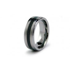 Tungsten Carbon Fiber Mens Wedding Band 8mm